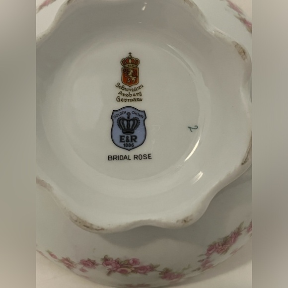 VTG Schumann Arzberg Germany Bridal Rose Golden Crown E&R 1886 - Picture 5 of 5